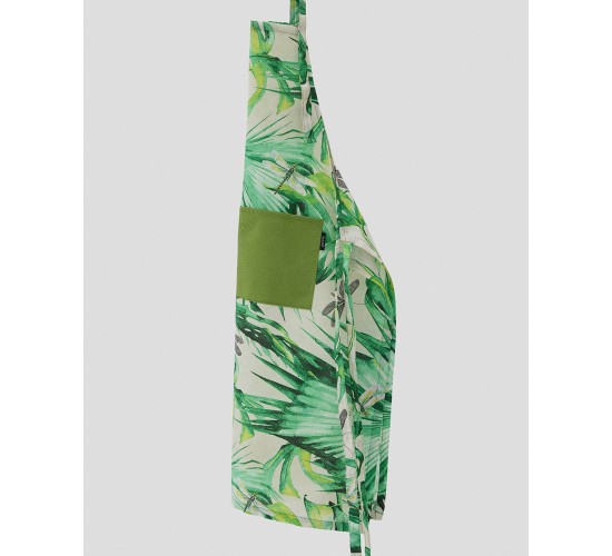 Εμπριμέ Ποδιά Μπούστο με Πράσινη Τσέπη Palmeras Μπούστο (66x96cm)