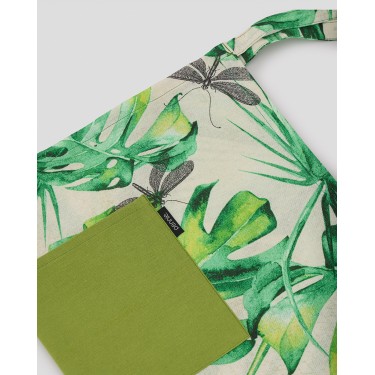 Εμπριμέ Ποδιά Μέσης με Πράσινη Τσέπη Palmeras Μέσης (61x65cm)