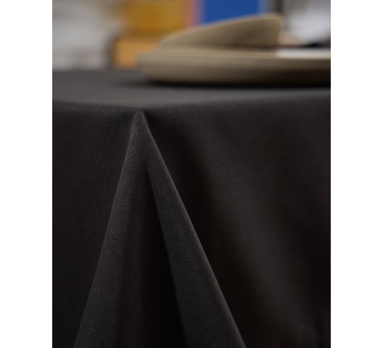 Μονόχρωμο Τραπεζομάντηλο Super Soft Julien σε 6 Αποχρώσεις 6 ατόμων Μαύρο