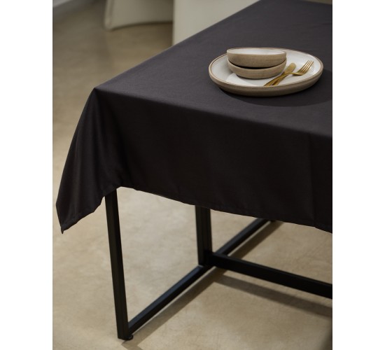 Μονόχρωμο Τραπεζομάντηλο Super Soft Julien σε 6 Αποχρώσεις 6 ατόμων Μαύρο