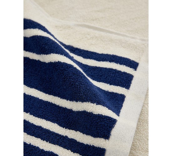 Βαμβακερή Πετσέτα με Μπλε Ρίγες Katy Stripes 30x50cm 650gsm Χειρός | 30x50cm
