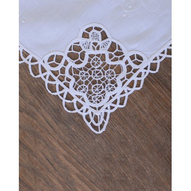 Βαμβακερό Λευκό Πετσετάκι με Δαντέλα Κηπούρ 40x40cm 40x40cm Άσπρο