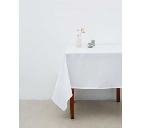 Μονόχρωμο Τραπεζομάντηλο Monaco σε 14 Αποχρώσεις. 4 ατόμων | 125x125cm Άσπρο