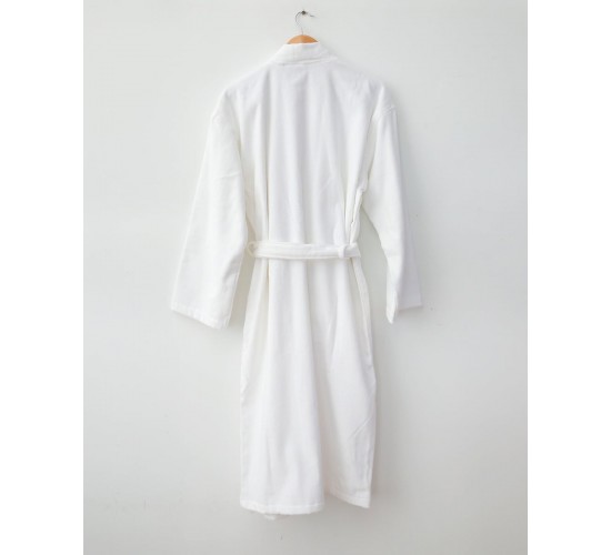 Μονόχρωμο Βαμβακερό Βελουτέ Μπουρνούζι L/XL Berlin Small | Medium Άσπρο