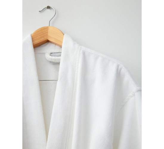 Μονόχρωμο Βαμβακερό Βελουτέ Μπουρνούζι L/XL Berlin Large | XLarge Άσπρο