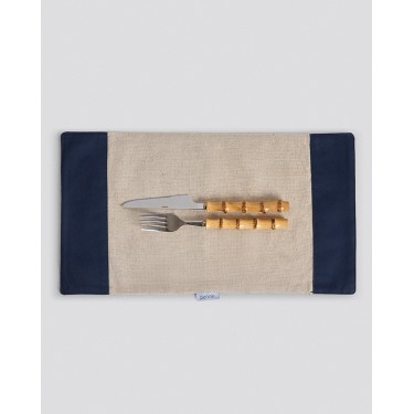 Μπεζ Σουπλά με Χρωματιστή Φάσα Nudu 22x40cm σε 2 Αποχρώσεις One Size (22x40cm) Μπλε Σκούρο