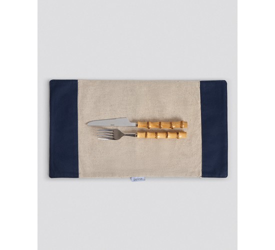 Μπεζ Σουπλά με Χρωματιστή Φάσα Nudu 22x40cm σε 2 Αποχρώσεις One Size (22x40cm) Μπλε Σκούρο