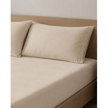 Απλή Βαμβακερή Μαξιλαροθήκη Περκάλι Indanthrene Dye Lodge 52x72cm 52x72cm Μπεζ