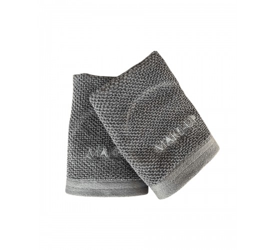 Βαμβακερή Vat Δίκλωνη Πετσέτα με Κέντημα Make-Up Sorra 600gsm Λαβέτα | 30x30cm Ανθρακί