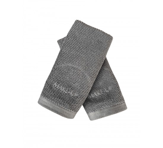 Βαμβακερή Vat Δίκλωνη Πετσέτα με Κέντημα Make-Up Sorra 600gsm Χειρός | 30x50cm Ανθρακί