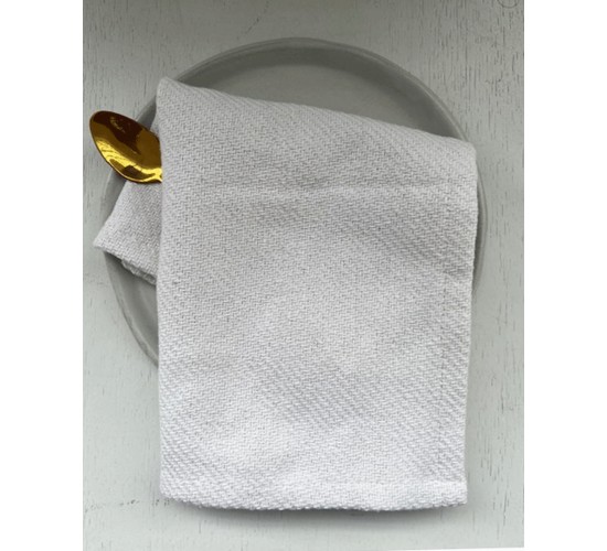 Βαμβακερό Ποτηρόπανο με Φάσα Pluton 36x55cm One Size (36x55cm) Εκρού