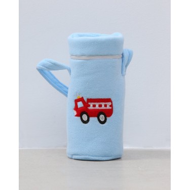 Πετσετέ θήκη μπιμπερό Fire Extinguisher με κέντημα πυροσβεστικό όχημα One Size Σιέλ