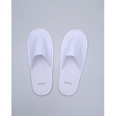 Πετσετέ Λευκές Κλειστές Λεπτές Παντόφλες Slipper One Size Άσπρο