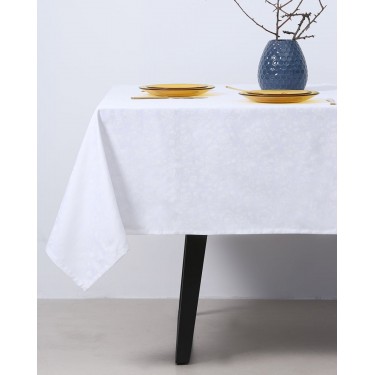Τραπεζομάντηλο Renata με ζακάρ σχέδιο 4 ατόμων | 136x136cm Άσπρο