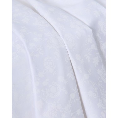 Τραπεζομάντηλο Renata με ζακάρ σχέδιο 4 ατόμων | 136x136cm Άσπρο