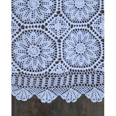 Χειροποίητο τραπεζομάντηλο Crete 6 ατόμων (130x180cm) Άσπρο