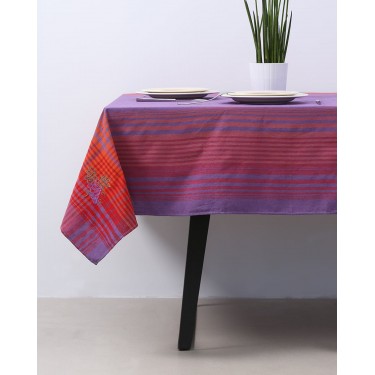 Τραπεζομάντηλο Stafili με σχέδιο σταφύλια 2 ατόμων (85x85cm) Λιλά