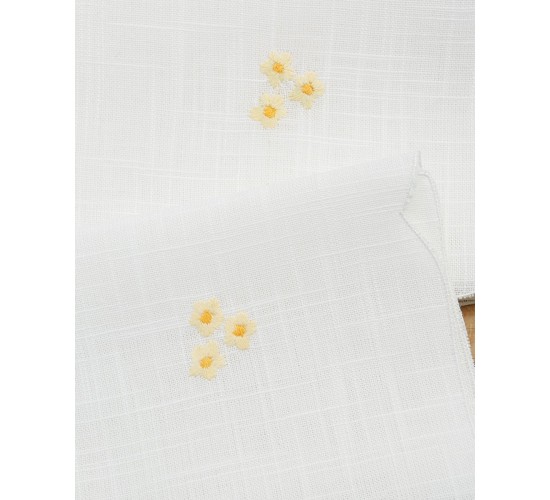 Σετ Πετσέτες Φαγητού 4 τεμ Κέντημα Μαργαρίτα  42x42cm Εκρού