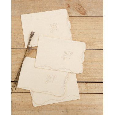 Σετ Πετσέτες Φαγητού 4 τεμ Κοφτό Κέντημα Bo Maison 42x42cm Εκρού