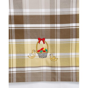 Καρώ Τραβέρσα Κέντημα Καλάθι 40x180cm Soho Τραβέρσα (40x180cm) Μπεζ