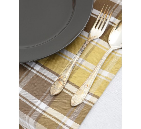 Καρώ Τραβέρσα Κέντημα Καλάθι 40x180cm Soho Τραβέρσα (40x180cm) Μπεζ