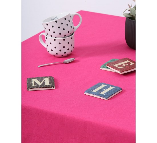 Μονόχρωμο Φούξια Τραπεζομάντηλο Panama III 4 ατόμων (140x140cm) Φούξια