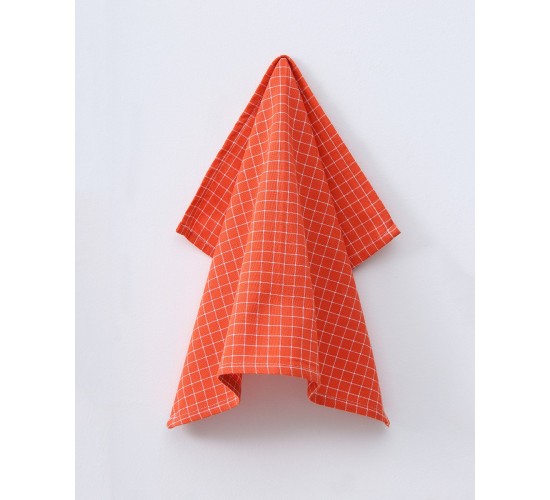 Σετ Βαμβακερά Ποτηρόπανα 2 τεμ Πορτοκαλί Καρώ Bazil 50x70cm Πορτοκαλί