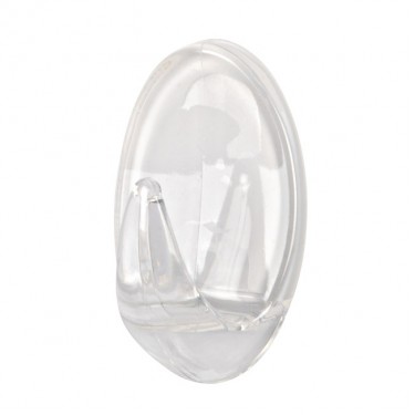 Πλαστικός Γάντζος Οβάλ Αυτοκόλλητος Διάφανο 54x33mm 1Τμχ