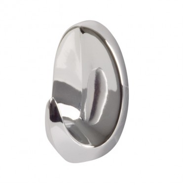 Πλαστικός Γάντζος Οβάλ Αυτοκόλλητος Ασημί 54x33mm 1Τμχ