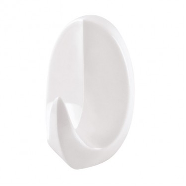 Γάντζος Οβάλ Αυτοκόλλητος Λευκό Πλαστικό 54x33mm 1Τμχ