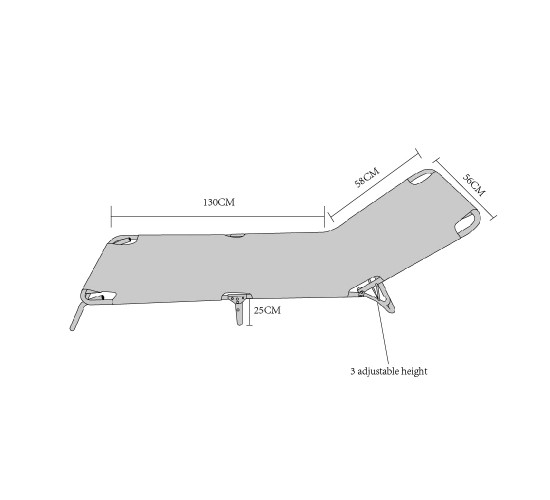 Ξαπλώστρα Παραλίας Μπλε Μέταλλο/Ύφασμα 188x57x25cm