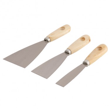 Σπάτουλες 30-50-80 Ξύλινη Λαβή Σετ 3Τμχ