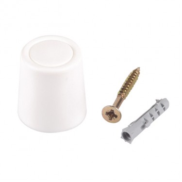 Στοπ Πόρτας Λευκό Με Βίδα Και Ούπα Φ22 2Τμχ