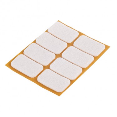 Τσοχάκια Συνθετικά Αυτoκόλλητα Λεία Δάπεδα Λευκό 22x36mm 8Τμχ