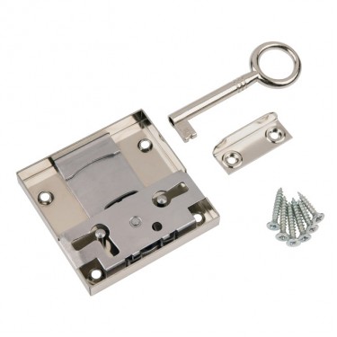 Κλειδαριά Επίπλων Βιδωτή Νίκελ 15mm