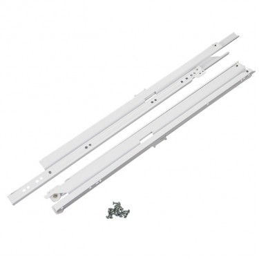 Οδηγός Συρταριού Με Ροδάκι 300mm Λευκό Πλήρες Άνοιγμα