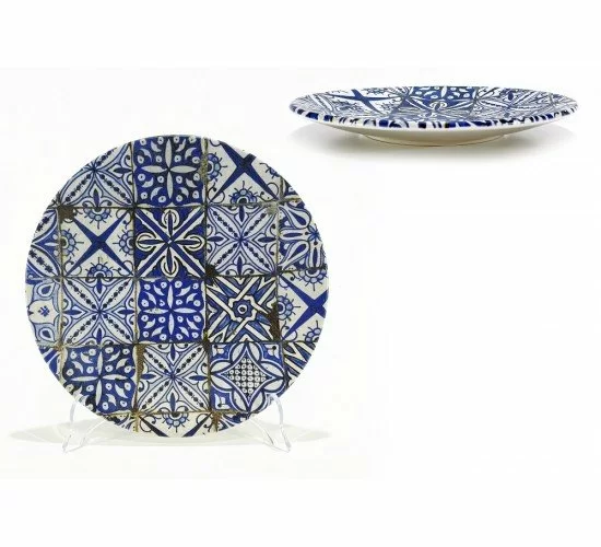 Πιάτο Μπλε Σχέδιο Maiolica Blu Opaco Πορσελάνη Φ26cm Πιάτο Μπλε Σχέδιο Maiolica Blu Opaco Πορσελάνη Φ26cm
