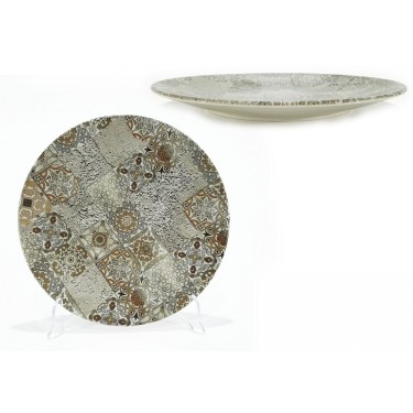 Πιάτο Μπεζ Σχέδιο Maiolica Beige Opaco Πορσελάνη Φ26cm