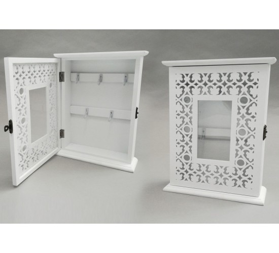 Κλειδοθήκη Με 5 Θέσεις Λευκό Ξύλο 20x6x26cm Κλειδοθήκη Με 5 Θέσεις Λευκό Ξύλο 20x6x26cm