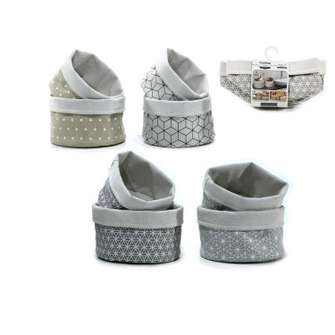 Καλάθι Υφασμάτινο 17x14x10cm/20x16x12cm Σετ 2Τμχ Σε 4 Σχέδια