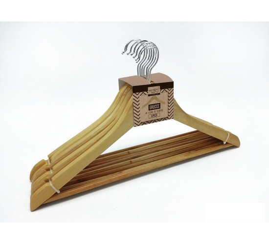 Κρεμάστρα Φυσικό Ξύλο Σετ 8Τμχ