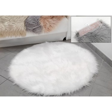 Χαλάκι Στρογγυλό Συνθετική Γούνα Φ100cm Σε 4 Χρώματα