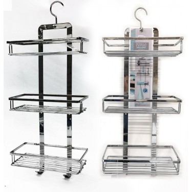 Εταζέρα 3 Ράφια Ασημί Μέταλλο 26x11x55cm