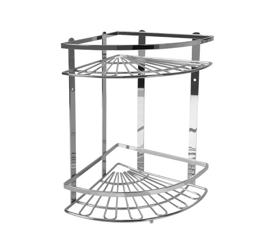 Εταζέρα 2 Ράφια Ασημί Μέταλλο 35.4x25x33.5cm