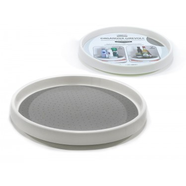 Βάση Οργάνωσης Αντικειμένων Στρογγυλή Με Αντιολισθητική Επιφάνεια Λευκό Πλαστικό Φ30.5cm