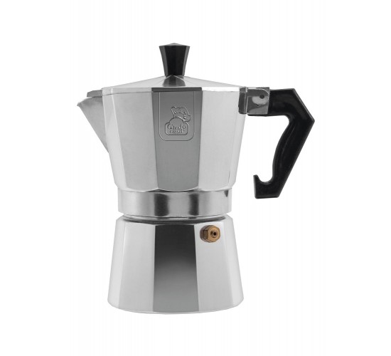 Καφετιέρα Espresso 2 Φλυτζανιών Με Λαβή Βακελίτη Ασημί/Μαύρο Αλουμίνιο