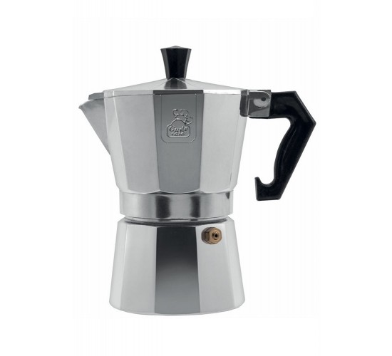 Καφετιέρα Espresso 3 Φλυτζανιών Με Λαβή Βακελίτη Ασημί/Μαύρο Αλουμίνιο Καφετιέρα Espresso 3 Φλυτζανιών Με Λαβή Βακελίτη Ασημί/Μαύρο Αλουμίνιο