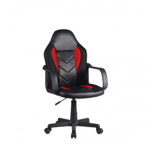 Καρέκλα Γραφείου ArteLibre NIOBH Μαύρο/Κόκκινο PVC 54x59x92-104cm