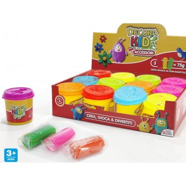 Μαγική Πλαστελίνη Decora Kid Σετ 3Τμχ Σε Κουτί 75g Για 3  Ετών