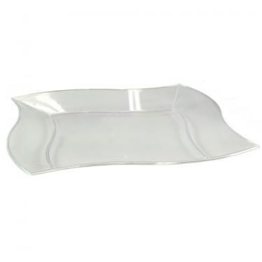 Πιάτo Μιας Χρήσης Καμπυλωτό Διάφανο Πλαστικό 18x18cm Σετ 6Τμχ